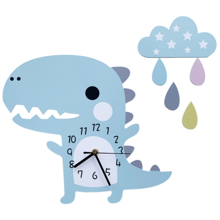 캐릭터 동물 벽시계마카롱색 캐릭터 공룡 이형초 시계조교 -520113