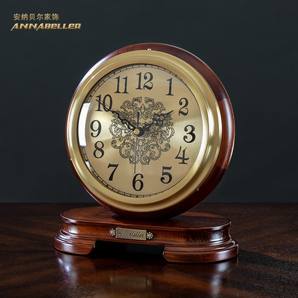 앤틱 빈티지 시계 원목 중국식 시계 탁상시계 가정용 아날로그 탁상용 거실 빈티지 올드-520185