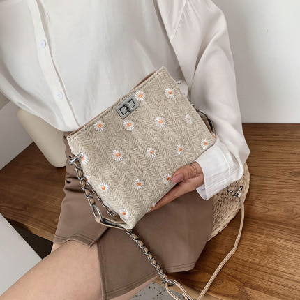 왕골가방 봄시원한 가방   패션 숄더 크로스백 여성 가방-520600