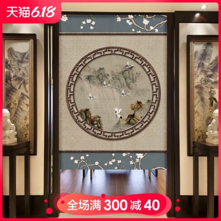 창문 방문 가리개 중국풍 천예문 커튼 주방 칸막이 커튼 침실 커튼 가드-521615