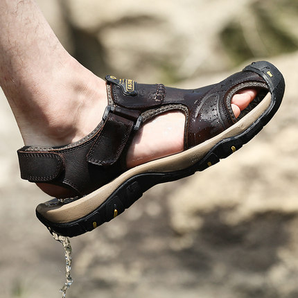 등산샌들 물놀이 샌들 남 여름 등산 미끄럼방지 신발 소프트 레더 방수 가방-523659