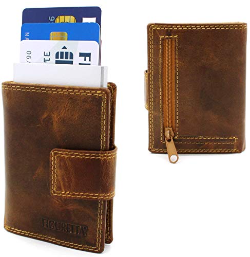 명품 카드 명함 지갑 독일출고지폐와 동전 수납 공간이있는 Figuretta 프리미엄 가죽 신용카드 케이스 슬림 지갑 긁힘 방지 보호534429