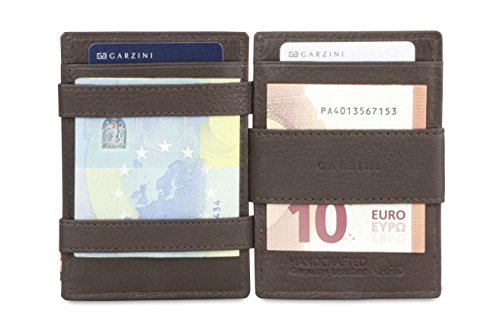 명품 카드 명함 지갑 독일출고남성용 RFID 차단기와 ID 창이있는 진짜 가죽으로 만든 Garzini 넓은 지능형 매직 지갑534432