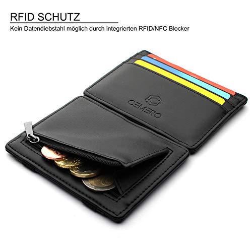 명품 카드 명함 지갑 독일출고동전 수납 공간이있는 매직 지갑 얇은 지갑 카드 슬롯 7개 블랙 선물용 매직 지갑534444