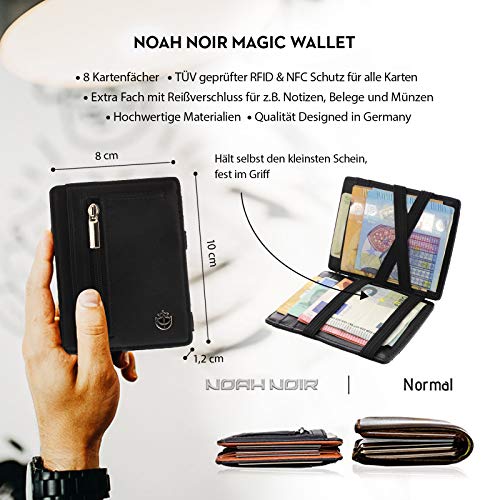 명품 카드 명함 지갑 독일출고Noah Noir 코인 컴파트먼트가 있는 노아 누아르 마법 지갑 8개 카드 컴파트먼트 기프트 박스 블랙534451