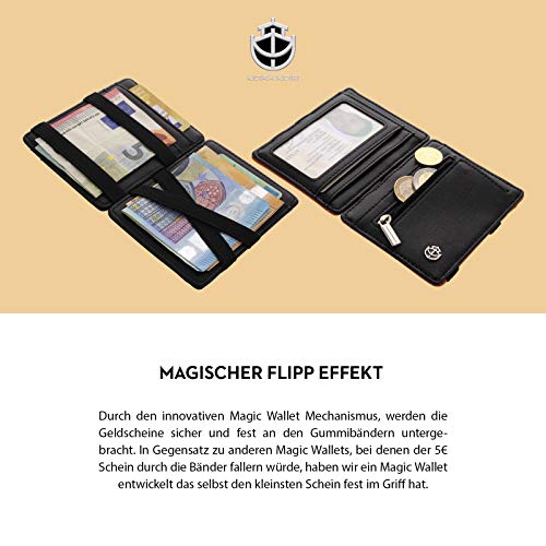 명품 카드 명함 지갑 독일출고Noah Noir 코인 컴파트먼트가 있는 노아 누아르 마법 지갑 8개 카드 컴파트먼트 기프트 박스 블랙534451