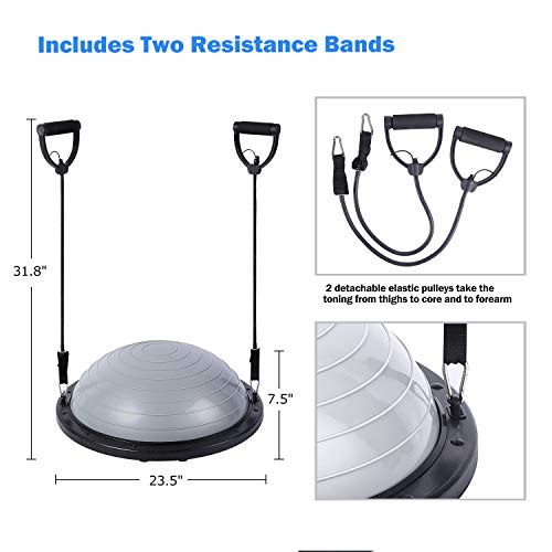 Sportneer 밸런스 Ball 밸런스 Board with Resistance Bands, 밸런스 트레이너 헬스 운동 균형 미국출고 -537120