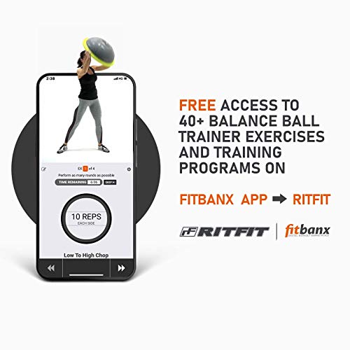 RitFit 밸런스 Ball Trainer, 60 cm, Half Ball for Yoga,Fitness 헬스 운동 균형 미국출고 -537134