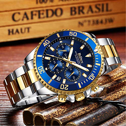 남성 시계 Chronograph Stainless Steel 방수 Date 아날로그 Quartz Fashion Business Wrist Watches for 남성 시계  미국출고 -538111