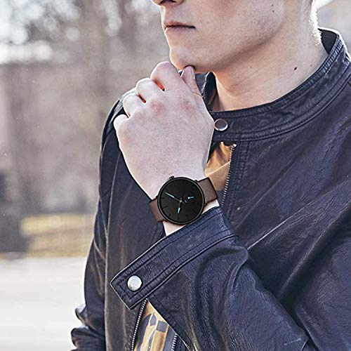 남성 시계 Minimalist Ultra Thin 방수 Fashion Dressy Wrist Watch for 남성 시계 Business Casual Luxury  미국출고 -538116
