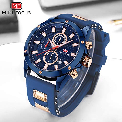 MINI FOCUS Watches 남성 시계s Sport Wterproof MultiFunction Quartz Watch 남성 시계 Silicon Leather Strap  미국출고 -538119