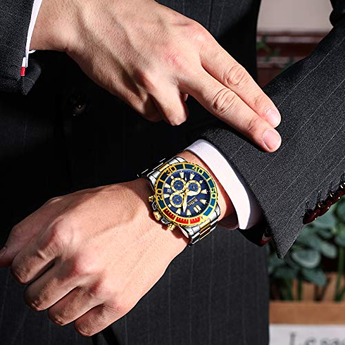 남성 시계 남성 시계 Designer Chronograph 방수 아날로그ue Quartz Watch 남성 시계 Stainless Steel Watch 미국출고 -538123
