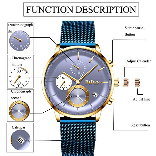 남성 시계 Chronograph Stainless Steel 방수 Date 아날로그 Quartz Business Fashion Wrist Watches for 남성 시계  미국출고 -538126