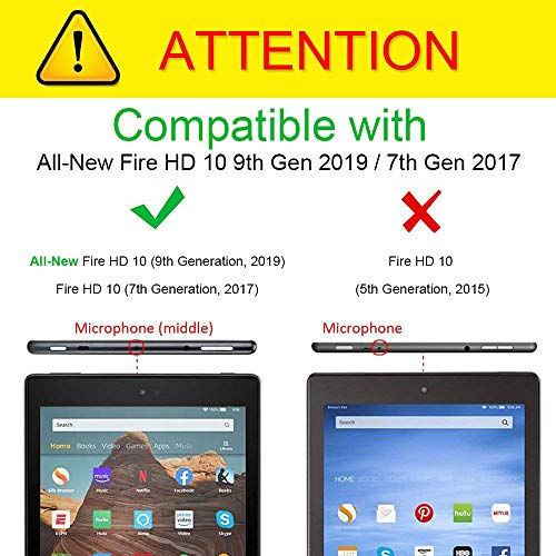 파이어 HD 케이스 Fintie Silicone Case for All-New Amazon Fire HD 10 (Compatible with 7th and 9th Generations, 2017 and 2019 Re 미국출고-538850