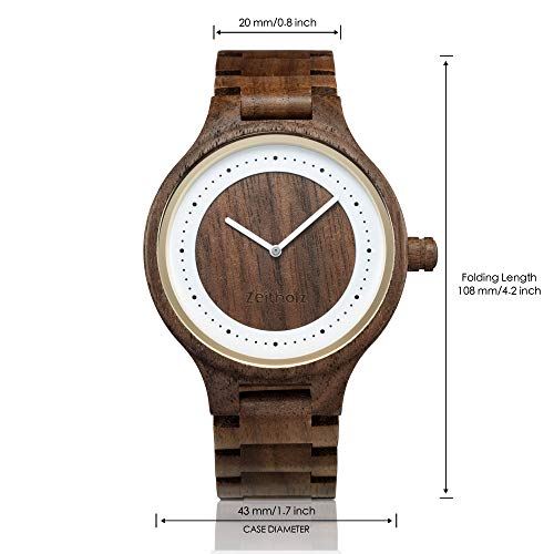 나무손목시계 호두 나무로 만든 Zeitholz 나무시계 Dohma 천연제품 저자극성 지속 가능한 수제-550303