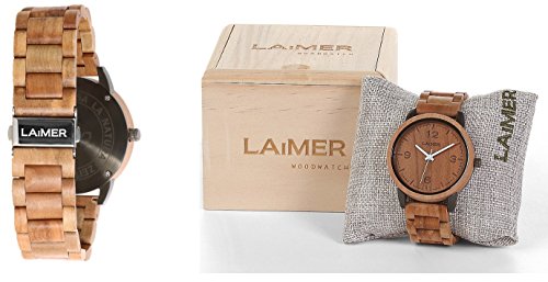 나무손목시계 사과 나무로 만든 LAiMER 남성용 손목 시계 EDDI Mod 0085-550318