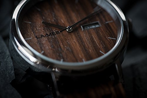 나무손목시계 ebrano 나무로 만든 LAiMER 남성용 손목 시계 ROBERTO Mod. 0064-스테인리스 스틸 케이스와 나무 팔찌-550324