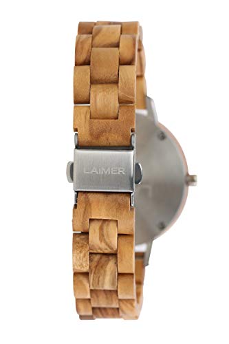 나무손목시계 LAiMER 나무시계 단단한 나무로 만든 Klarissa 손목시계 자개 다이얼과 야광 천연 나무로 만든-550330