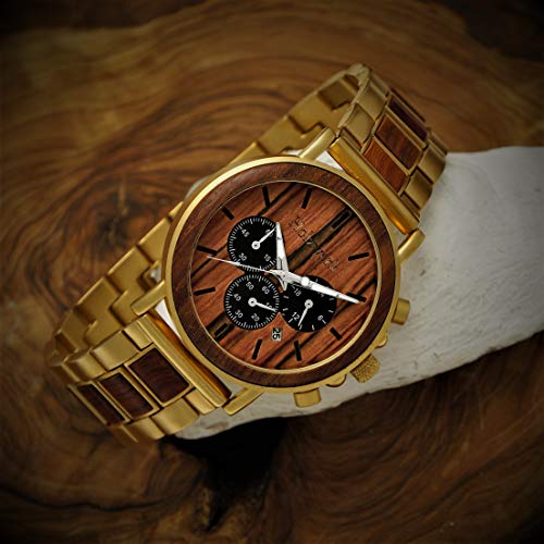 나무손목시계 수제 Holzwerk Germany® 남성용 에코 내추럴 우드시계 그래프 아날로그 쿼츠시계 다이얼-550336