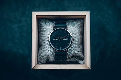 나무손목시계 우드로 만든 LAiMER 남성용 손목 시계 RAÚL Mod 0063 스테인리스 스틸 아날로그 오토매틱 시계-550340