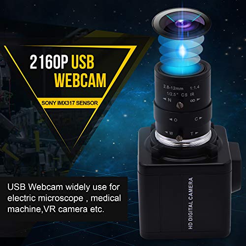 4K Optical Zoom USB Camera,Ultra HD Sony IMX317 Sensor 웹캠 화상수업 for PC with 2.8-12mm Varifocal Lens,3840x2160, 30fps Focu 미국출고 -551937