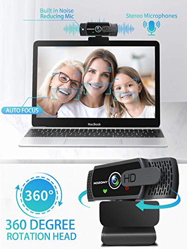1080P 웹캠 화상수업 with 마이크 for 데스크탑 - Laptop Camera with Privacy Cover,Plug and Play Web Camera for Pc 데스크탑 미국출고 -551938