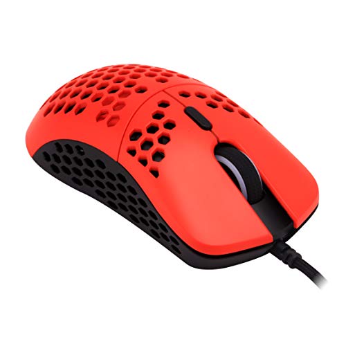 게이밍 마우스 HK Gaming Mira M 초경량 Honeycomb Shell 유선 RGB 게이밍 마우스,최대 12,000 cpi | 6 개 버튼,63g 전용 (Mira,M, Monza Red)-558504
