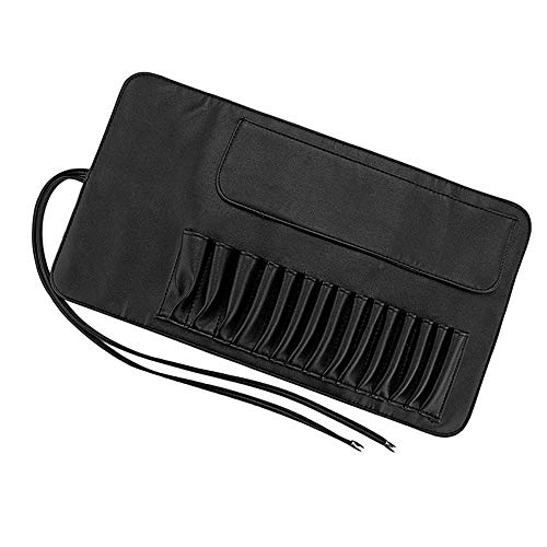 홀더백 화장품 메이크업 케이스 LERTREE 15 Slots Brushes Holder Bag Cosmetic Makeup Brushes Container Rolling Case BLACK  미국출고-560331