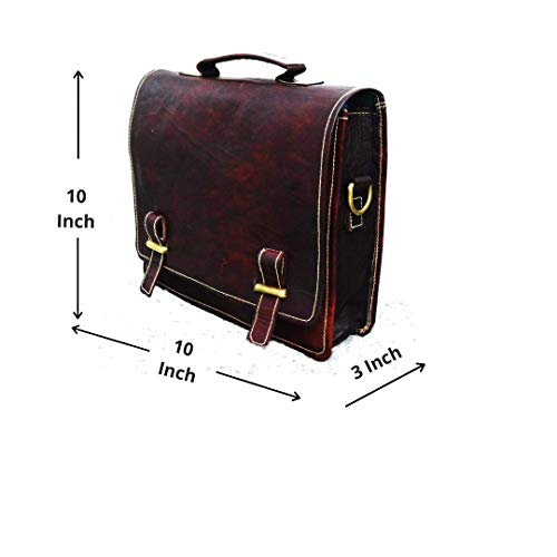 Satchel and Fable Leather Messenger 크로스백 Body 숄더백 Dark Brown 11 Inch  미국출고-560360