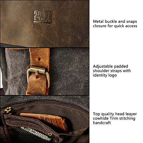 방수 랩탑 숄더 백 BRASS TACKS Leathercraft Vintage 14 inch Laptop Briefcase Shoulder Messenger Bag 미국출고-560361