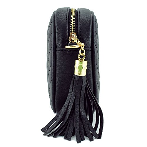 Simple Shoulder 코로스바디 백 Bag With Metal Chain Strap And Tassel Top Zipper  미국출고-560375