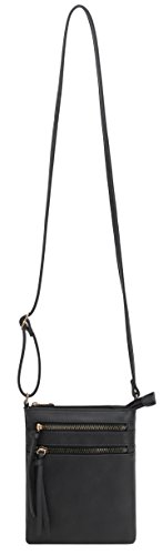 DELUXITY 코로스바디 백 Purse Bag Shoulder Bag Multi Pocket Zipper Purse  미국출고-560399