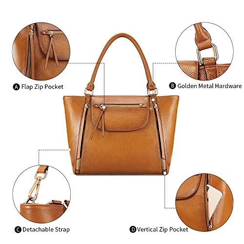 Kattee Genuine Leather 토트백 여성가방 Bag for Women, Large Shoulder Purse Designer Satchel Handbag 핸드백  미국출고-560495