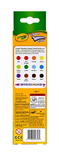 크레욜라 Twistables Erasable 색연필, 다양한 색상, 12 색, 어린 이용 선물 미국출고 -564145