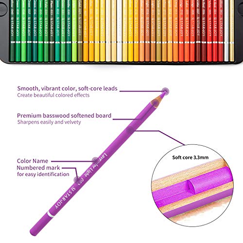 SJ STAR-JOY 120 색연필 for Coloring Books, Premier Coloring Pencils Set with Vibrant Color, Perfect Holiday 미국출고 -564150