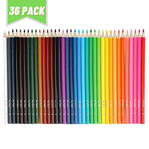 미스터 펜-색연필, 36 팩, 소프트 코어, 성인용 색연필, 색칠 연필, 어린 이용 색연필, 색연필 세트, 색연필,지도 연필, 목제 색연필 미국출고 -564196