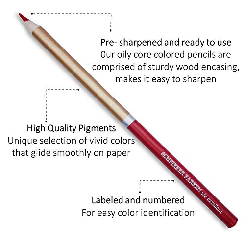SCHPIRERR FARBEN 96 컬러 연필 세트 전문 이름 및 번호가 매겨진 오일 기반 소프트 코어, 성인 공예, 아티스트, 스케 쳐 및 어린이, 색칠 스케치 및 낙서에 이상적 미국출고 -564205