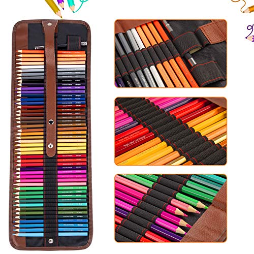 Yordawn 색연필 for Coloring Books, 48 Coloring Pencils Color Drawing Set Art Supplies with Roll Up Canvas Case for Kids Adu 미국출고 -564213