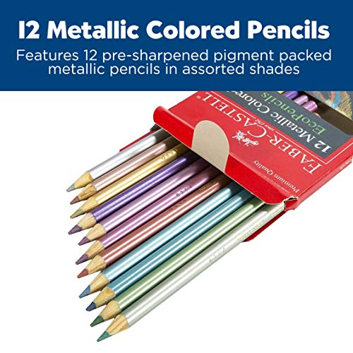 Faber-Castell Metallic Coloured Ecopencils-12 Break Resistant Coloring Pencils 미국출고 -564214