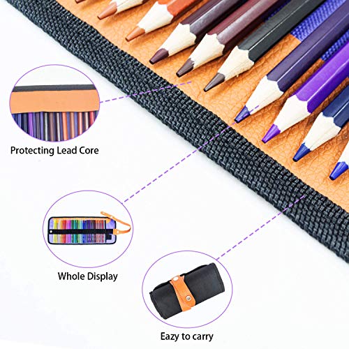 Riyanon 색연필 for Kids, Color Pencils Kit, Colour Pencil Set of Drawing Kits with Portable Roll-Up Pouch Canvas Bag for Fe 미국출고 -564225