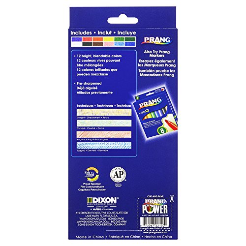 Prang Thick Core 색연필, 3.3mm Cores, 7 인치 길이, 다양한 색상, 12 색 (22120) 미국출고 -564235