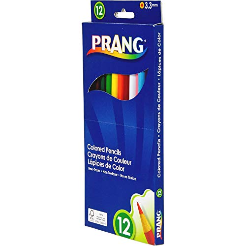 Prang Thick Core 색연필, 3.3mm Cores, 7 인치 길이, 다양한 색상, 12 색 (22120) 미국출고 -564235