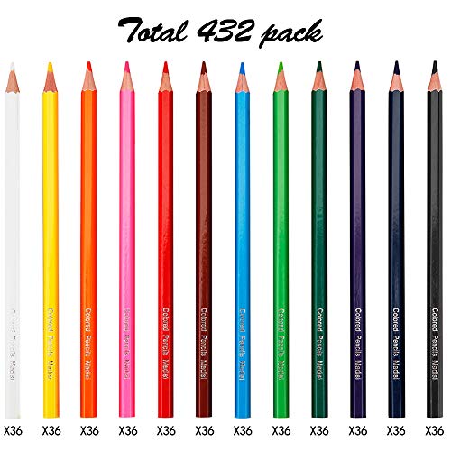Madisi 색연필 Bulk-Pre-Sharpened-12 가지 색상-432 Classpack for Kids 미국출고 -564271