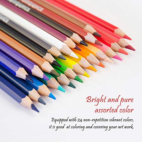 마르코 색연필, 성인용 컬러링 연필 24 색, 어린 이용 컬러링 북, 무독성 안전하고 사용하기 쉬움 미국출고 -564282