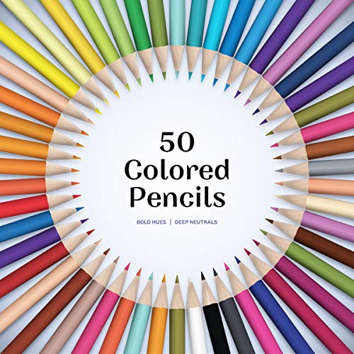 원더러 프리미엄 색연필 세트 | 성인용 색칠 공부 용 50 가지 색연필 미국출고 -564335