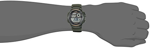 카시오 손목시계 남성용  배터리 쿼츠 레진 시계, 색상 - 그린 (모델 - AE1000W-3AV) 미국출고 -564377