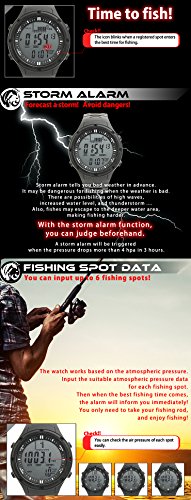 Lad Weather Fishing Master-물고기 경보 폭풍 alart 고도계 기압계 날씨 모니터 시계 미국출고 -564431
