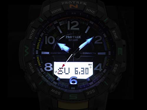 카시오 손목시계 Mens Pro Trek Bluetooth Connected Quartz Sport Watch with Resin Strap, 22.2 미국출고 -564468