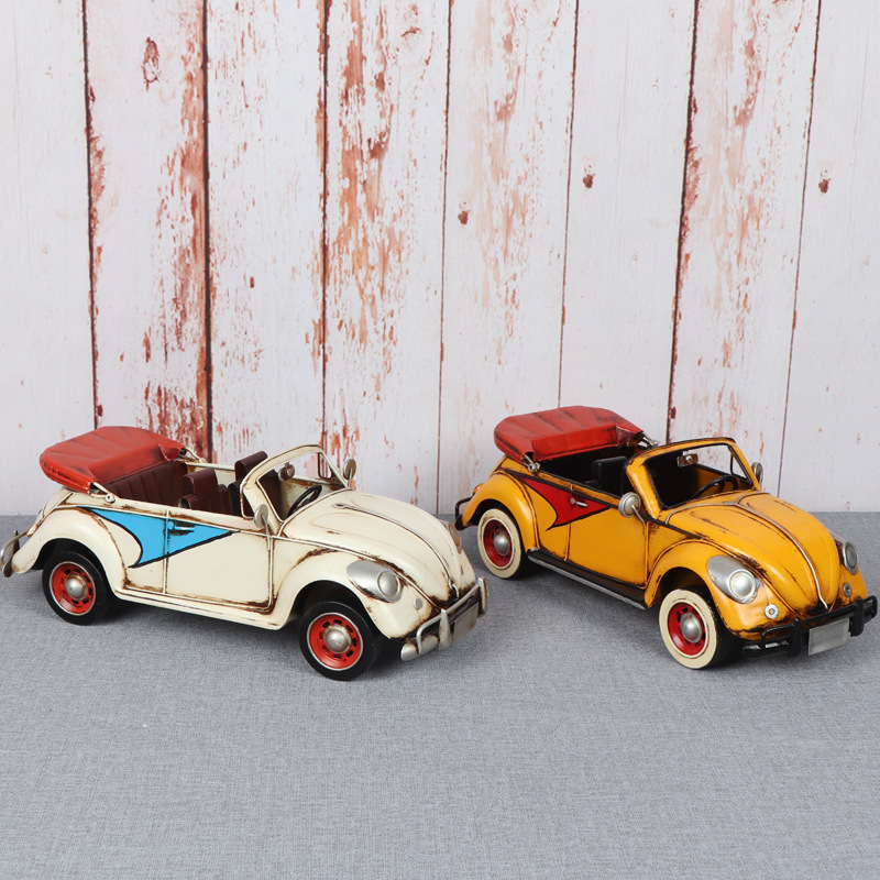 자동차모형 다이캐스트빈티지 비틀 오픈카 모형 옛 여행 기념 컬렉션