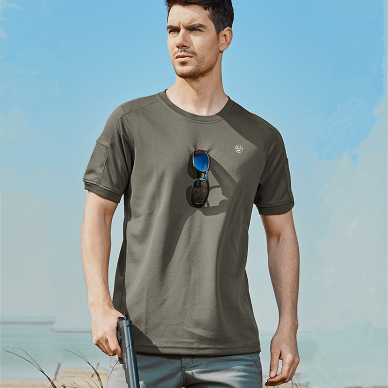 밀리터리반팔전술 상의 티셔츠 남자 반팔 특전사 카고 라운드 네크라인 이너-573284